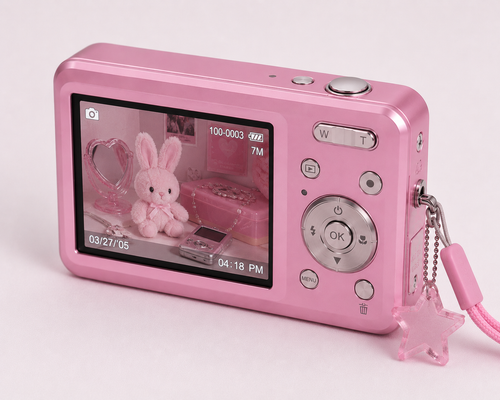 Digital camera y2k pink